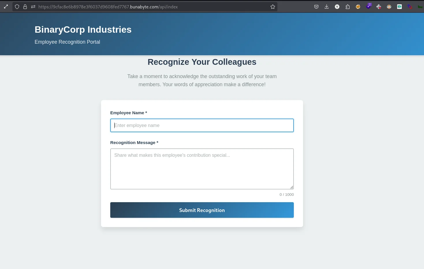 Overview of the challenge website